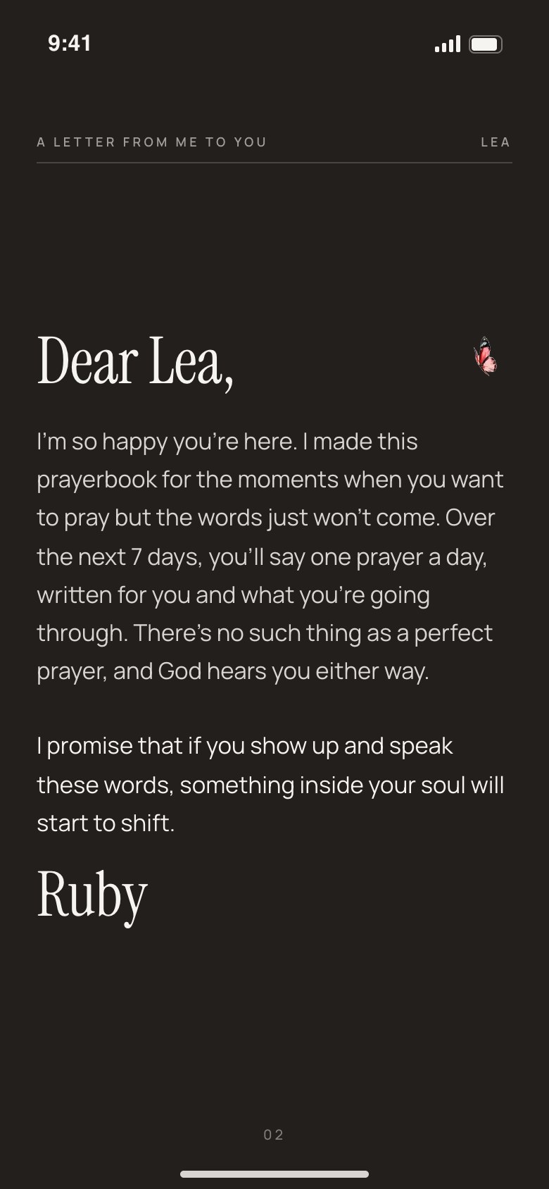 Dear Lea: a letter from Ruby